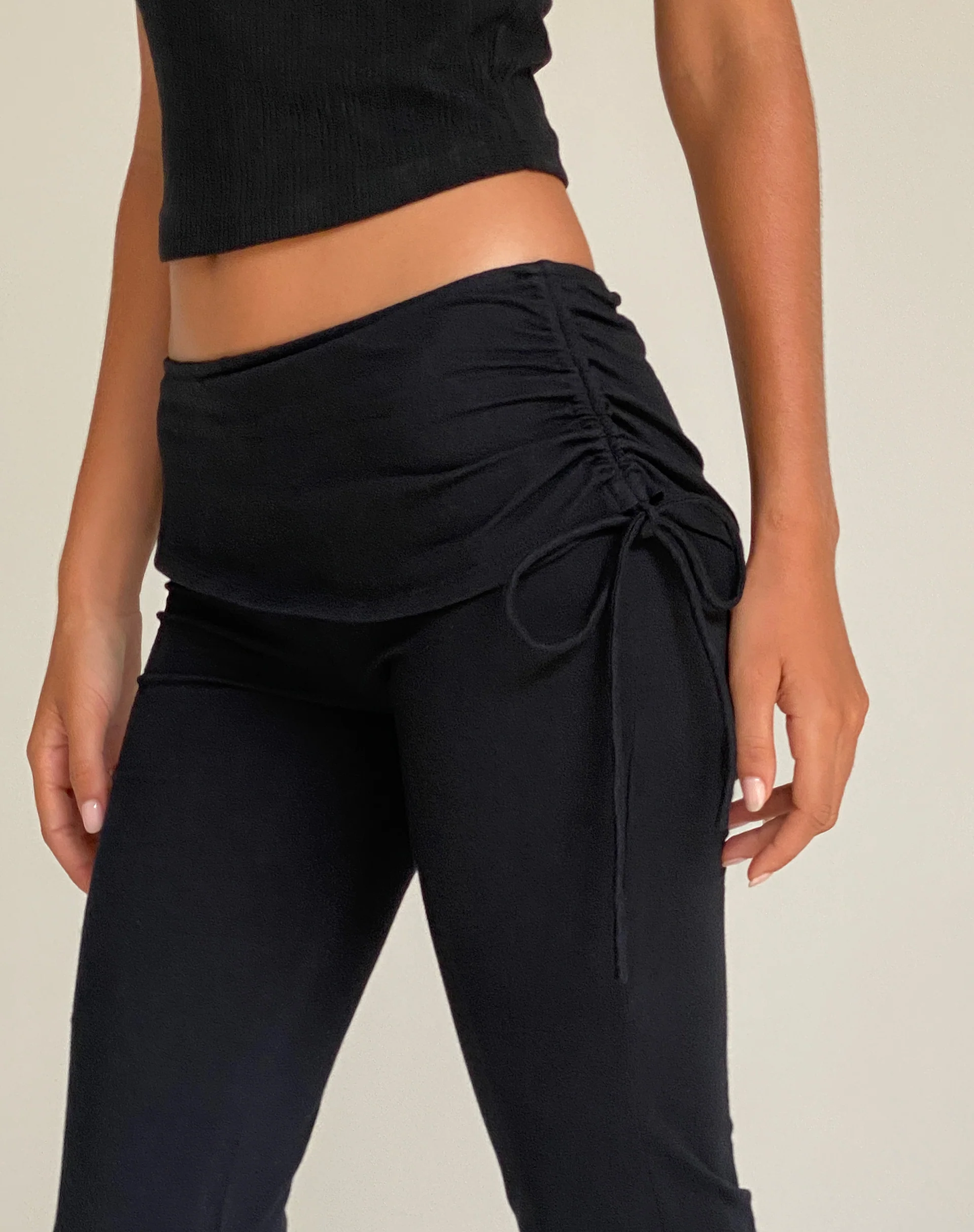 Jacie Jersey Flare Trouser in Black - Image 3