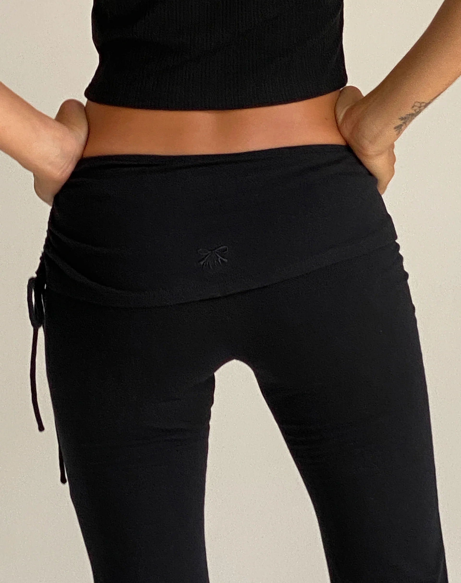 Jacie Jersey Flare Trouser in Black - Image 5