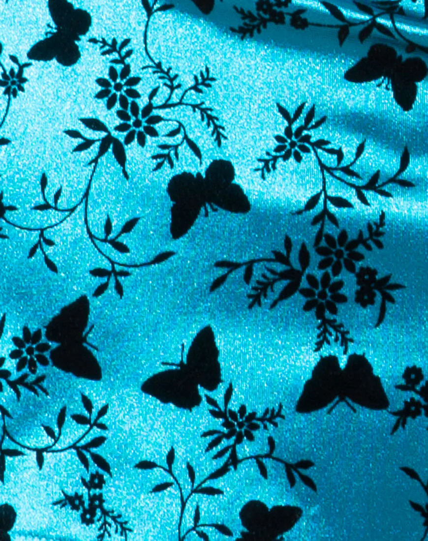 Jacki Crop Top in Butterfly Bloom Blue - Image 4