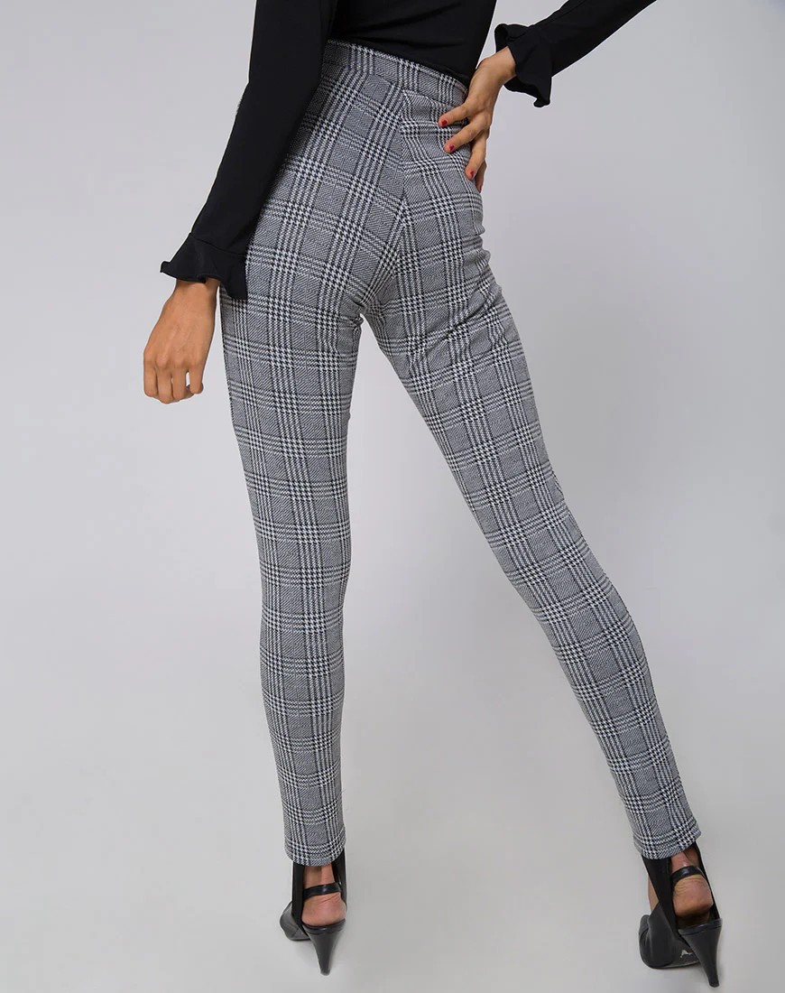 Jada Trouser in Charles Check Grey - Image 3
