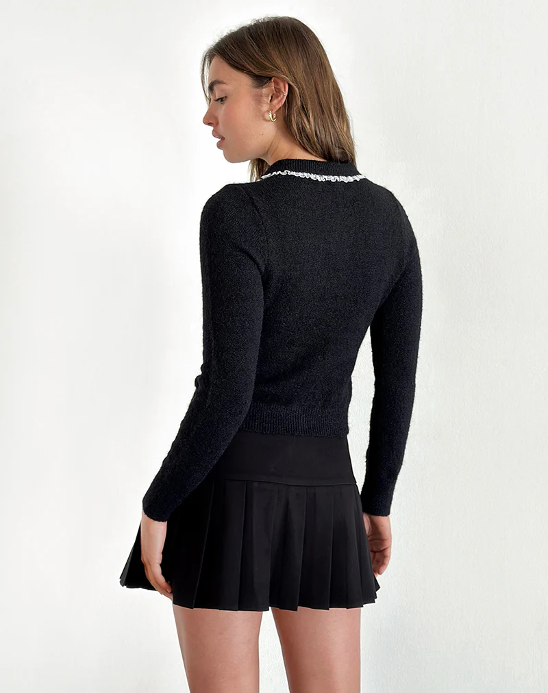 Jaiko Cardigan in Knit Black - Image 4