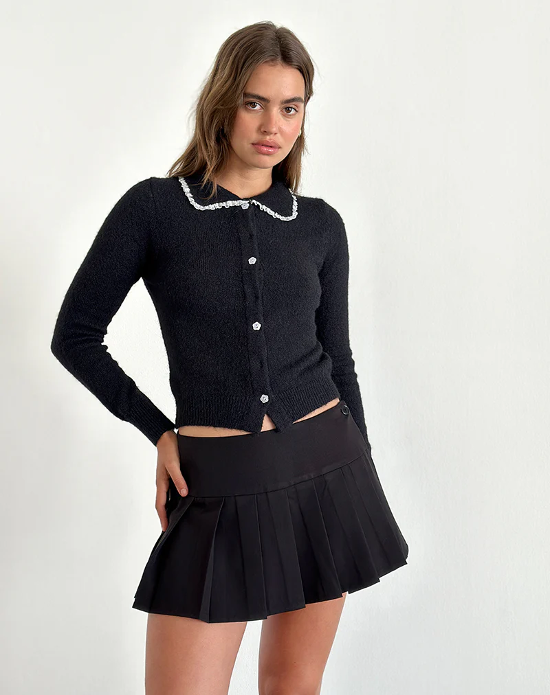 Jaiko Cardigan in Knit Black - Image 5