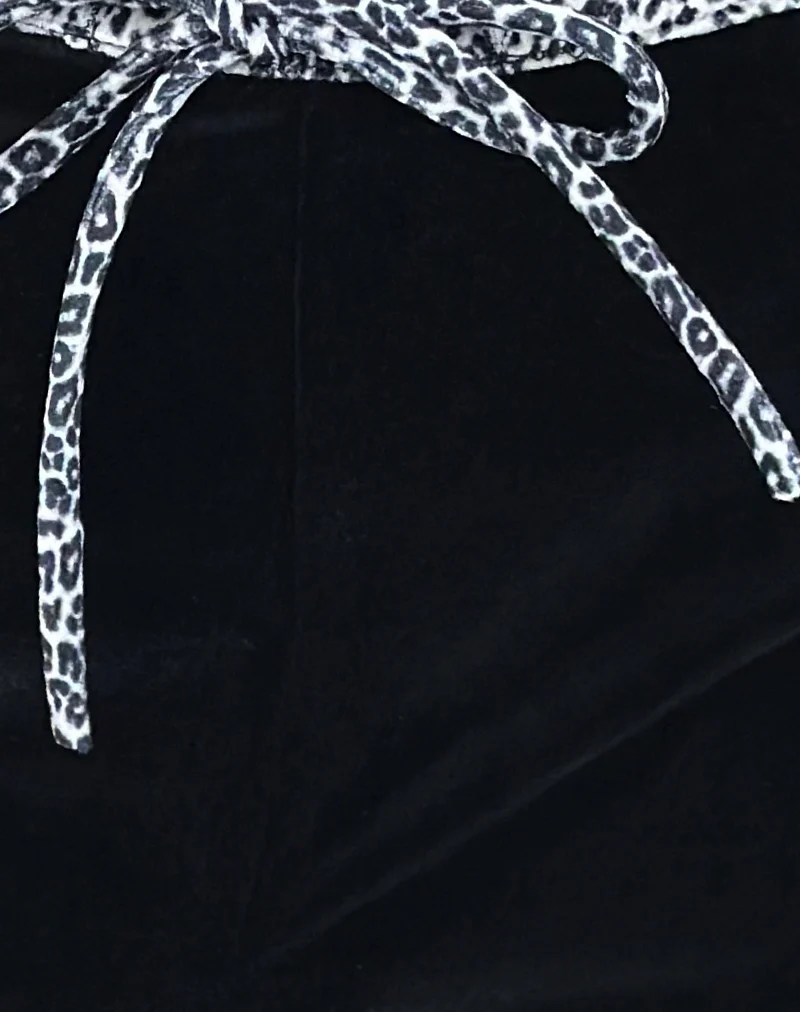 Jalani Trouser in Black with Leopard Binding - Image 6