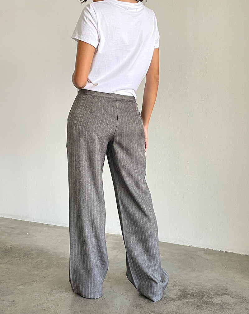 Jaliba Smart Trouser in Grey Pinstripe Tailoring - Image 3