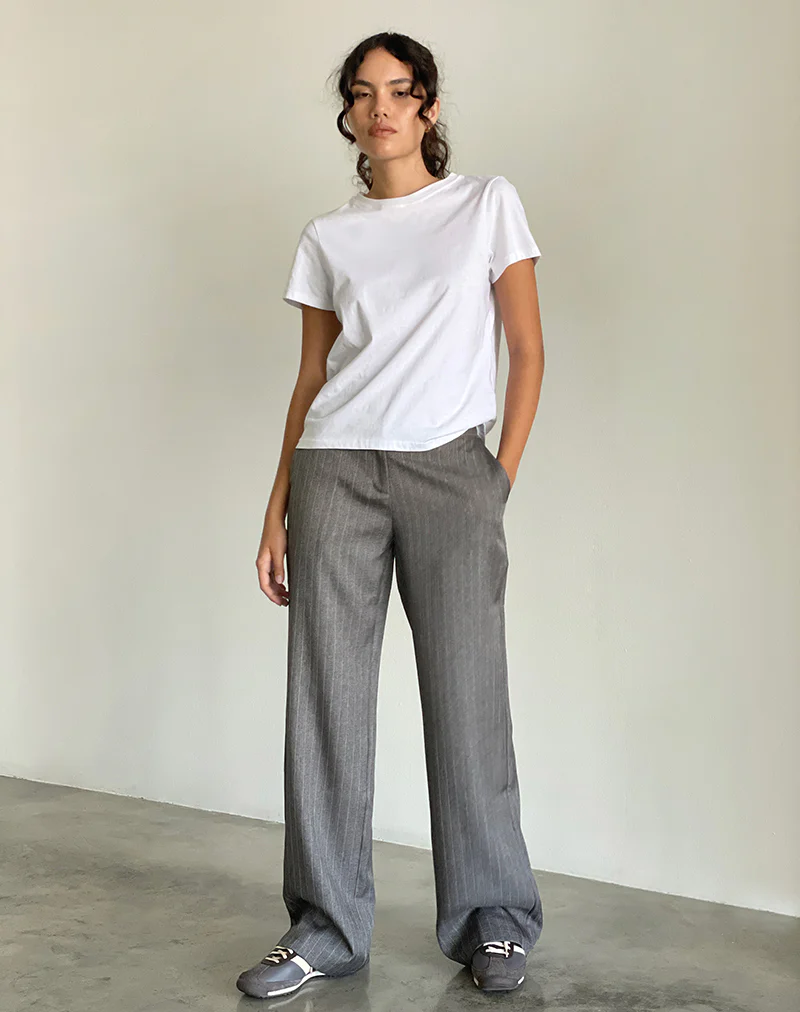 Jaliba Smart Trouser in Grey Pinstripe Tailoring - Image 4