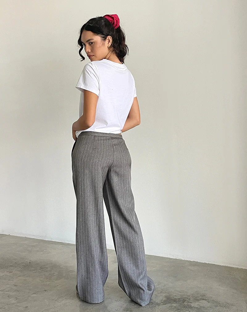 Jaliba Smart Trouser in Grey Pinstripe Tailoring - Image 5