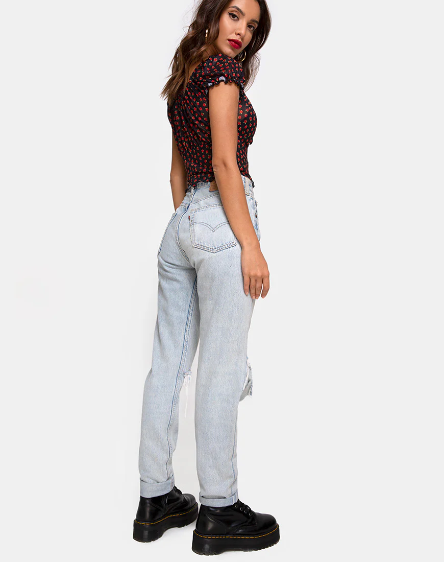 Jalina Top in Dotty Rose Net - Image 5