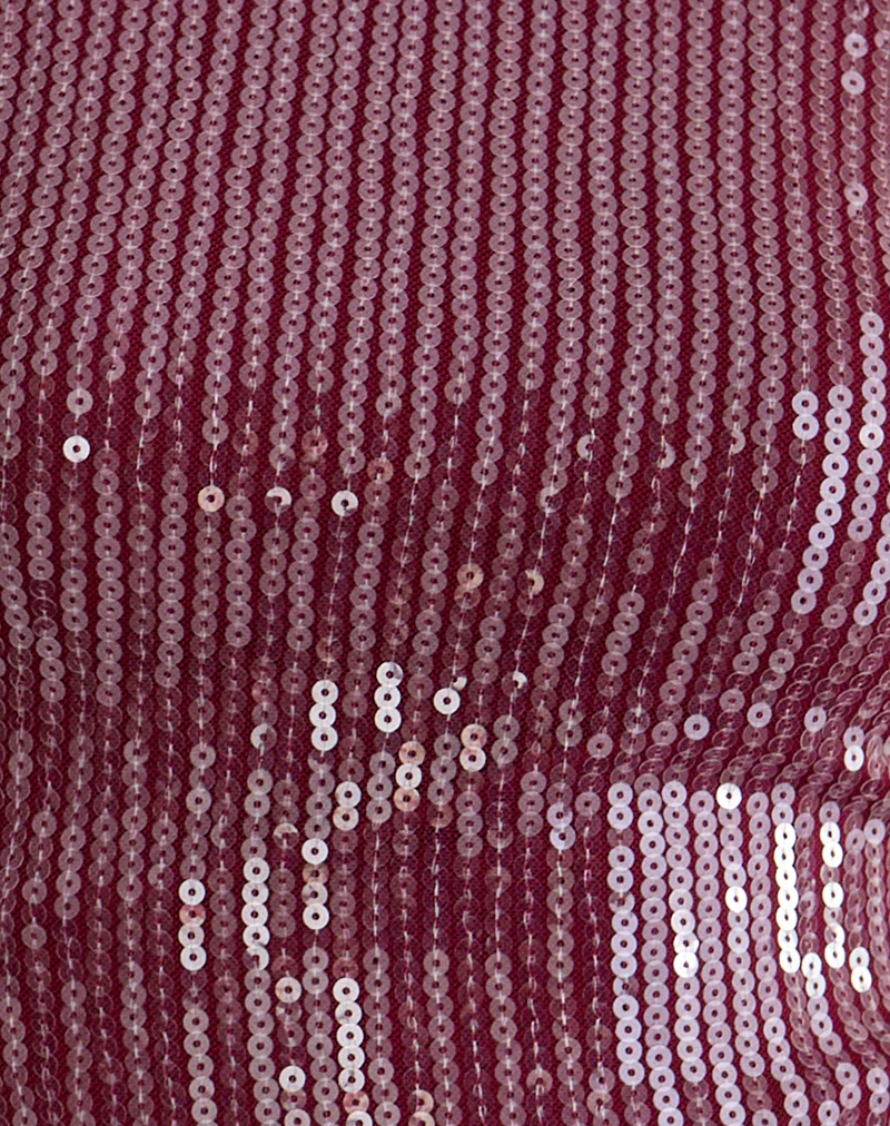 Jalwa Long Sleeve Top in Sequin Maroon - Image 6