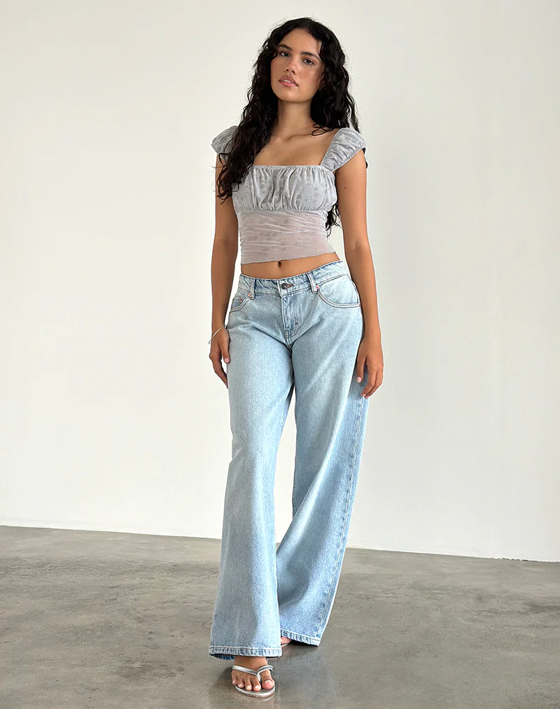 Jamet Top in Flock Chic Petals Grey - Image 2