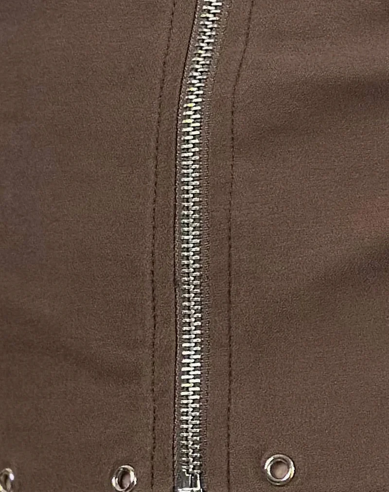 Janae Studded Vest in Tailoring Brown - Image 6