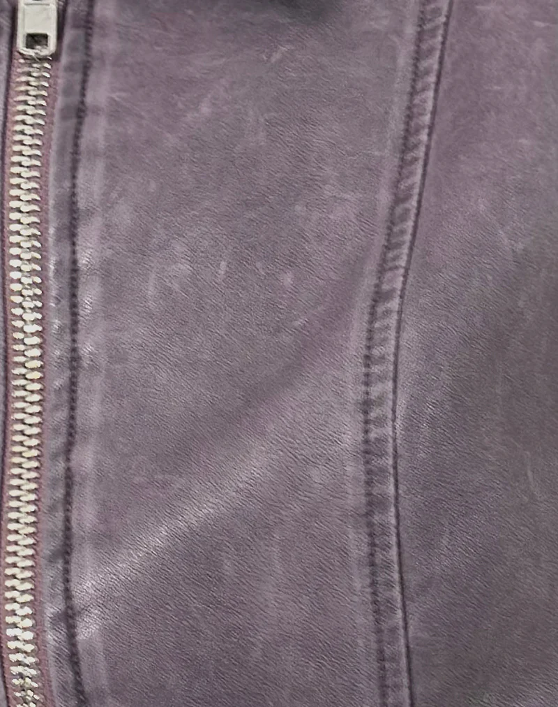 Janae Vest Top in Distressed PU Washed Plum - Image 6