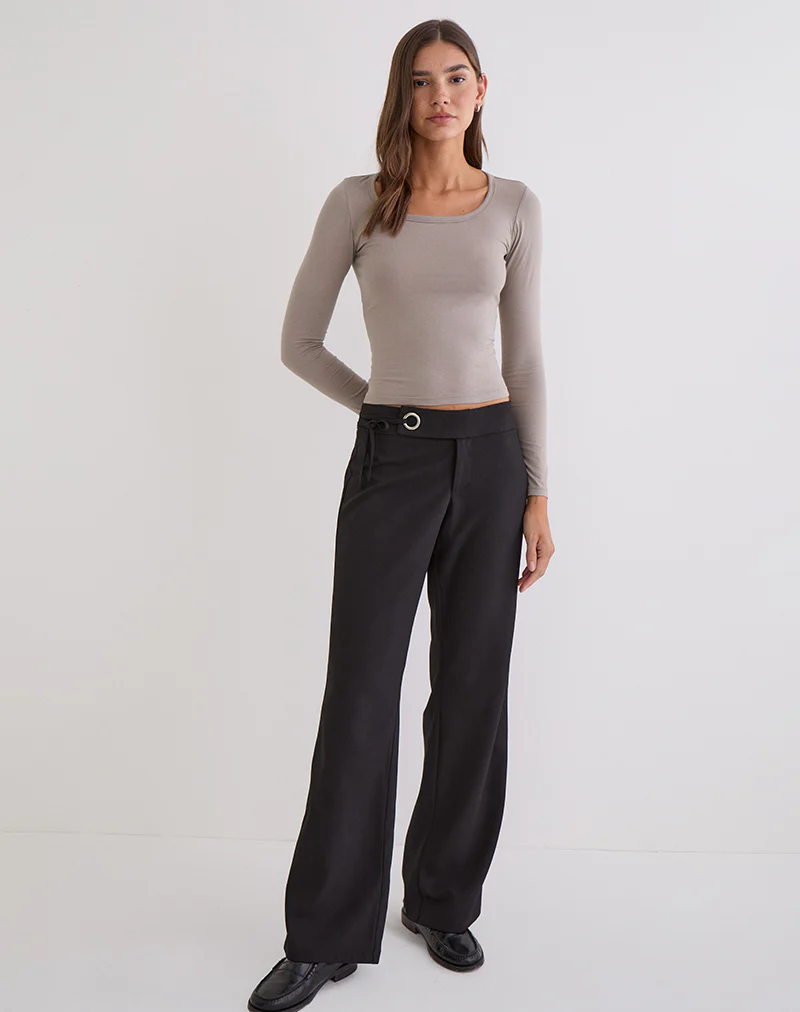 Janana Long Sleeve Top in Cotton Moon Rock - Image 4