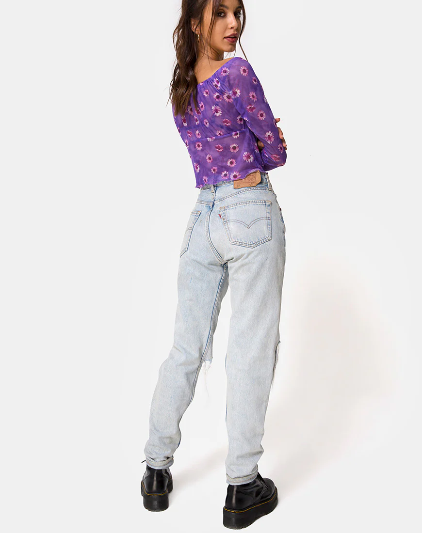 Janina Top in Daisy Daze Purple - Image 4