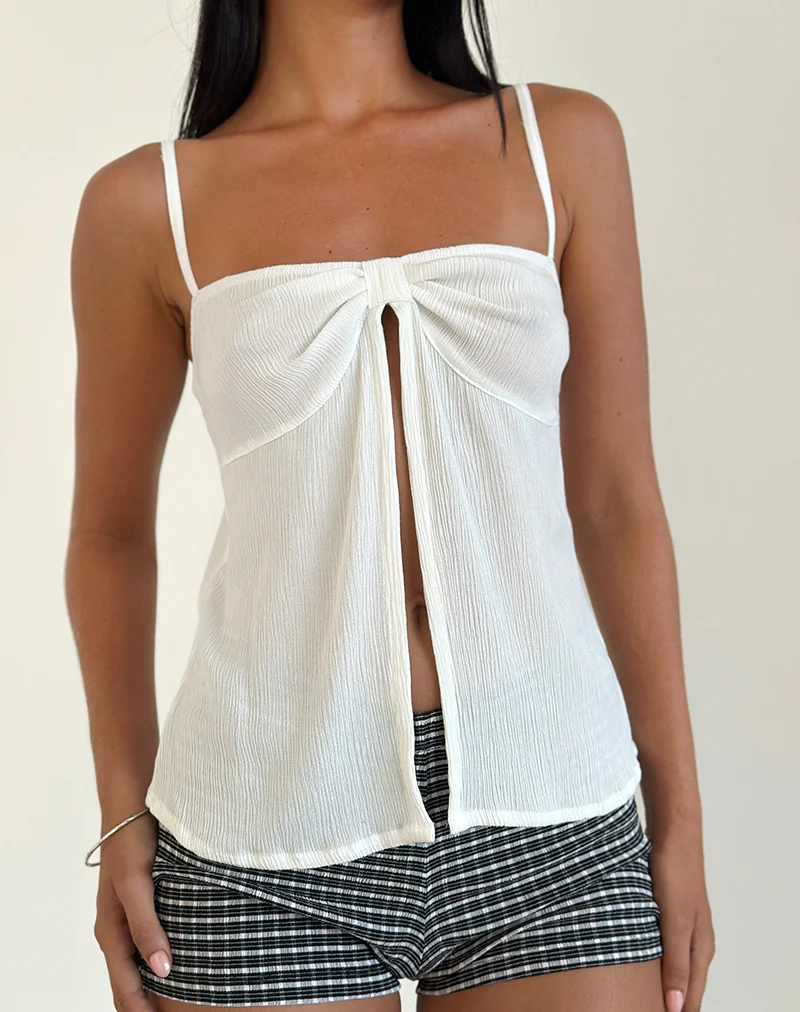 Jastipa Longline Butterfly Top in Off White - Image 4