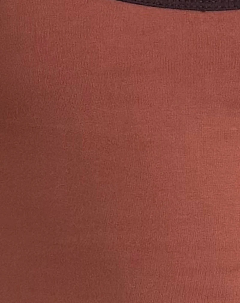 Jastiya Top in Brick with Brown Binding - Image 5