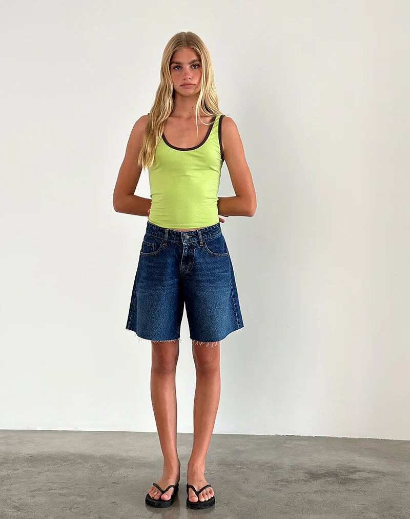 Jastiya Top in Green Banana with Deep Mahogany Binding - Image 3