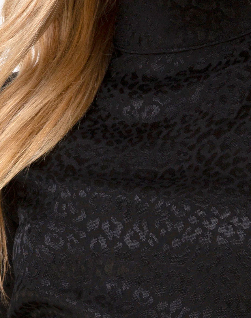 Jasty Crop Top in Satin Cheetah Black - Image 5