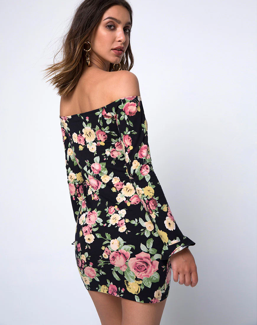 Jazier Off The Shoulder Dress in Vintage Bloom - Image 2