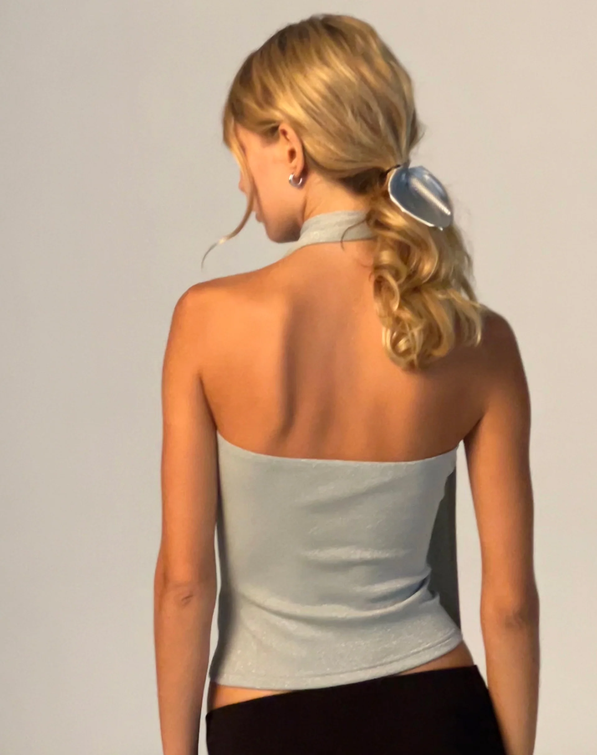 Jeldia Bandeau Top and Scarf Set in Silver - Image 5