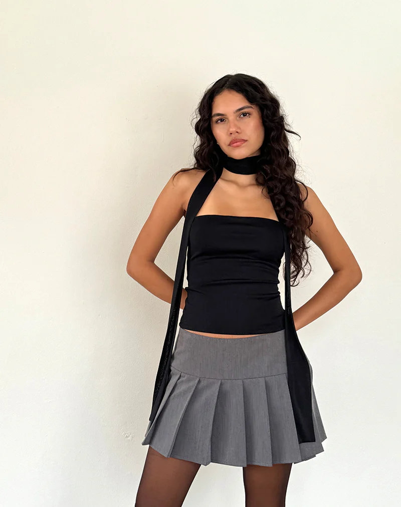Jeldia Bandeau Top and Scarf Set in Black Shimmer - Image 4