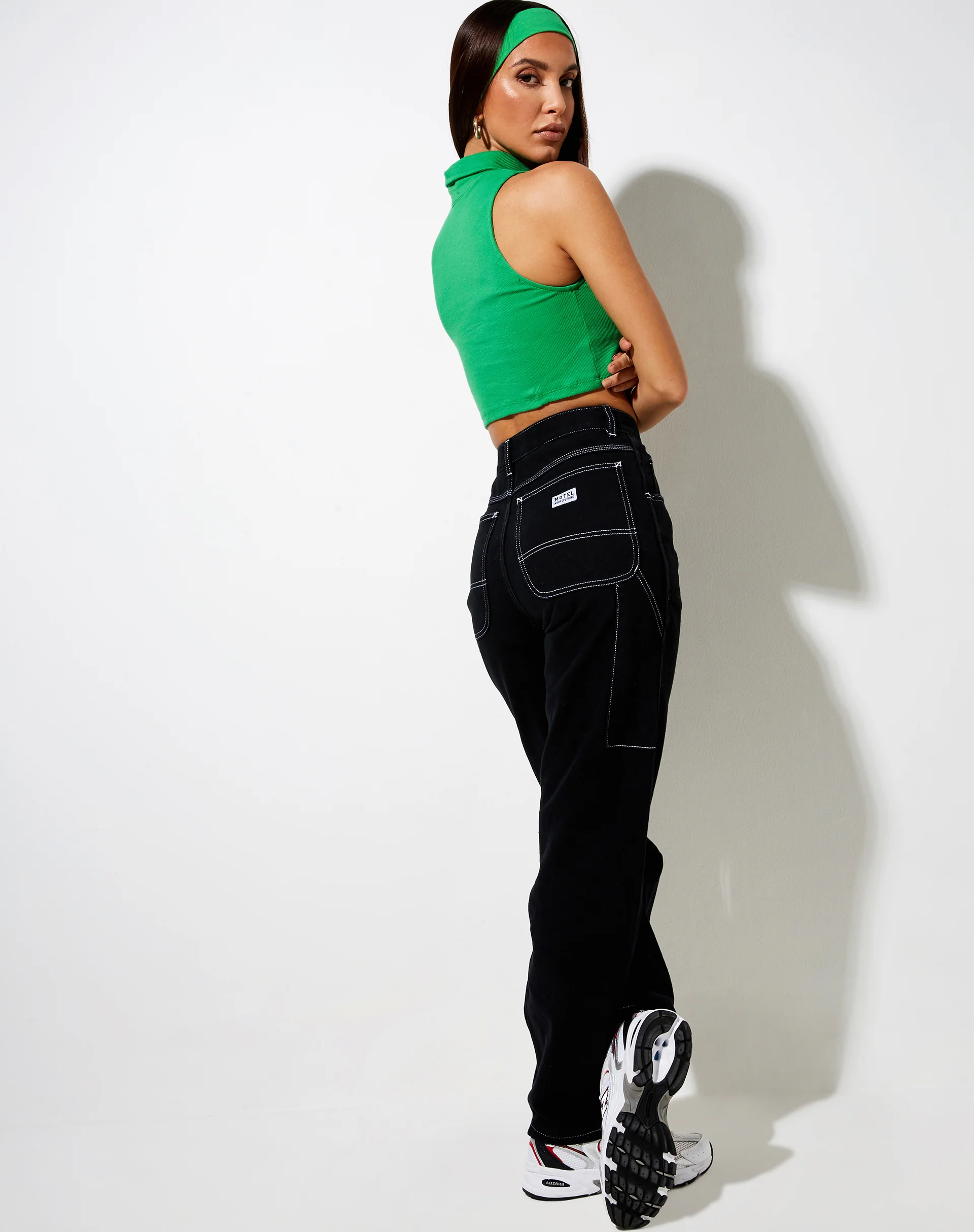 Jeleta Crop Top in Rib Fun Green - Image 5