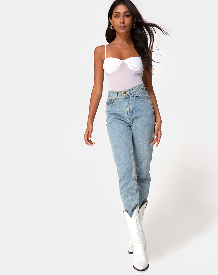 Jelita Sheer Bodice in White Net - Image 3