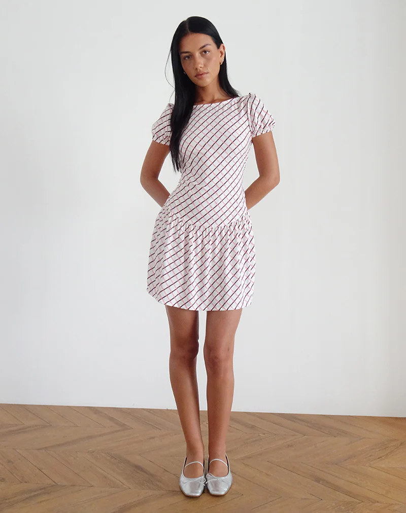 Jemima Mini Dress in Geometric Tile - Image 3