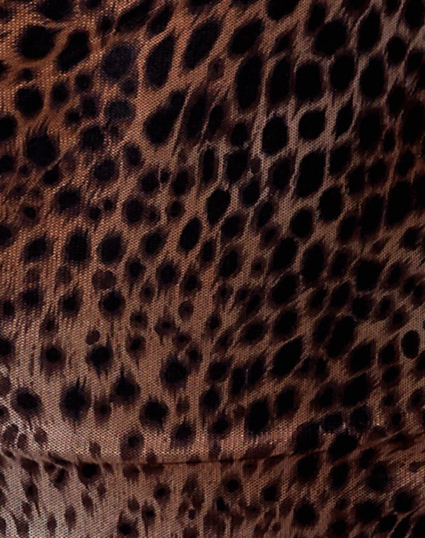 Jemina Dress in Mesh Gradient Cheetah Brown - Image 6