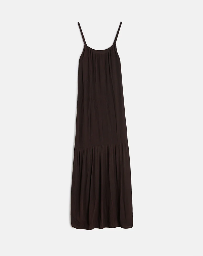 Jenesis Maxi Dress in Crinkle Bitter Chocolate - Image 5