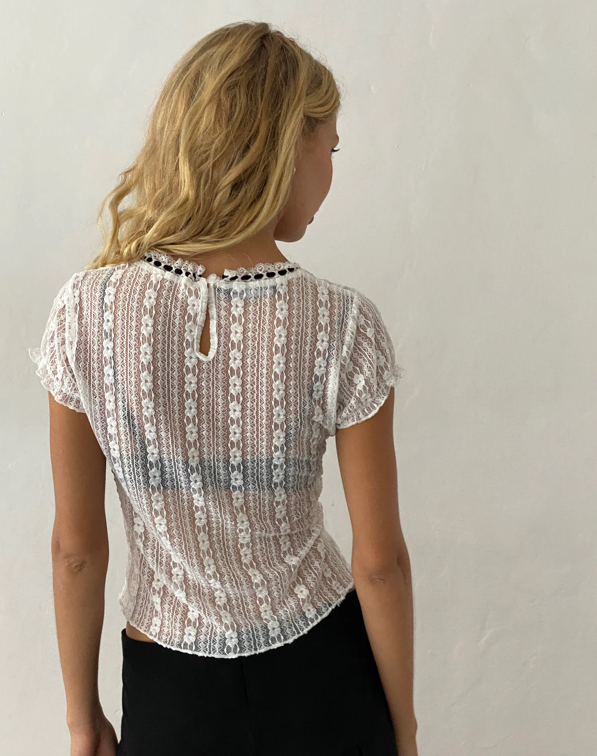 Jennifer Unlined Top in Lace White - Image 5