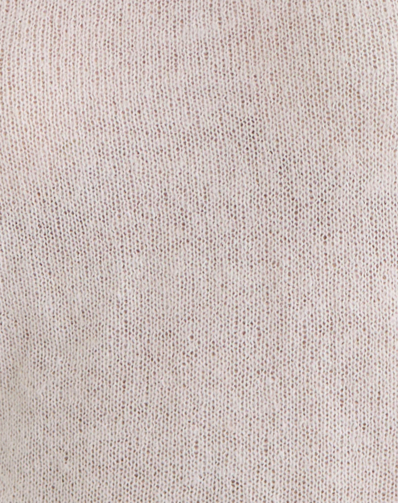 Jenya Long Sleeve Top in Knit Ecru - Image 5