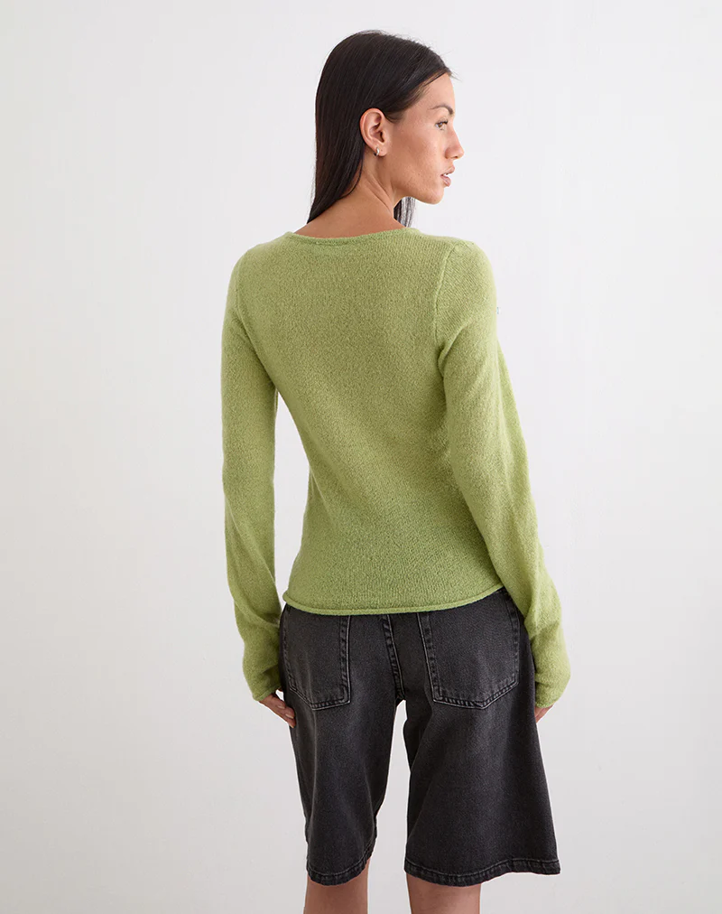 Jenya Long Sleeve Top in Knit Sage - Image 6
