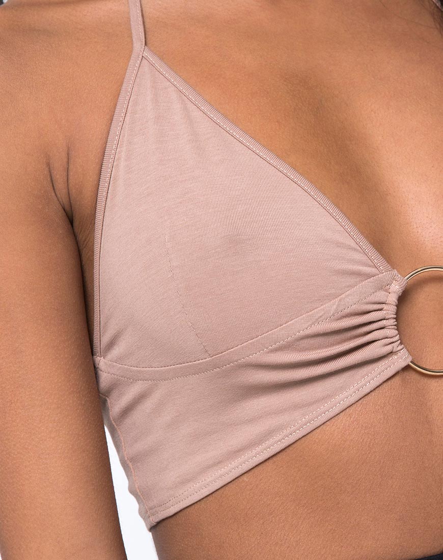 Jeppa Crop Top in Jersey Tan - Image 5