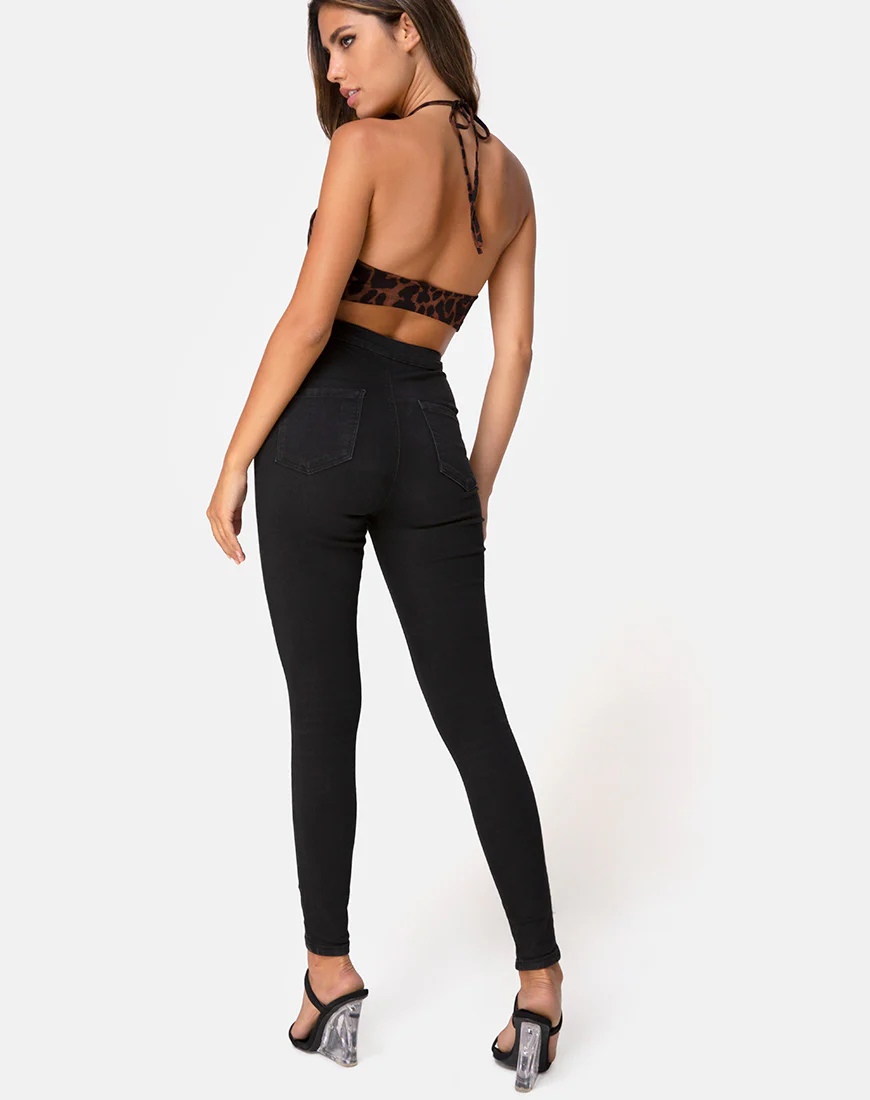 Jeppa Bralette Top in Oversize Jaguar Brown - Image 4
