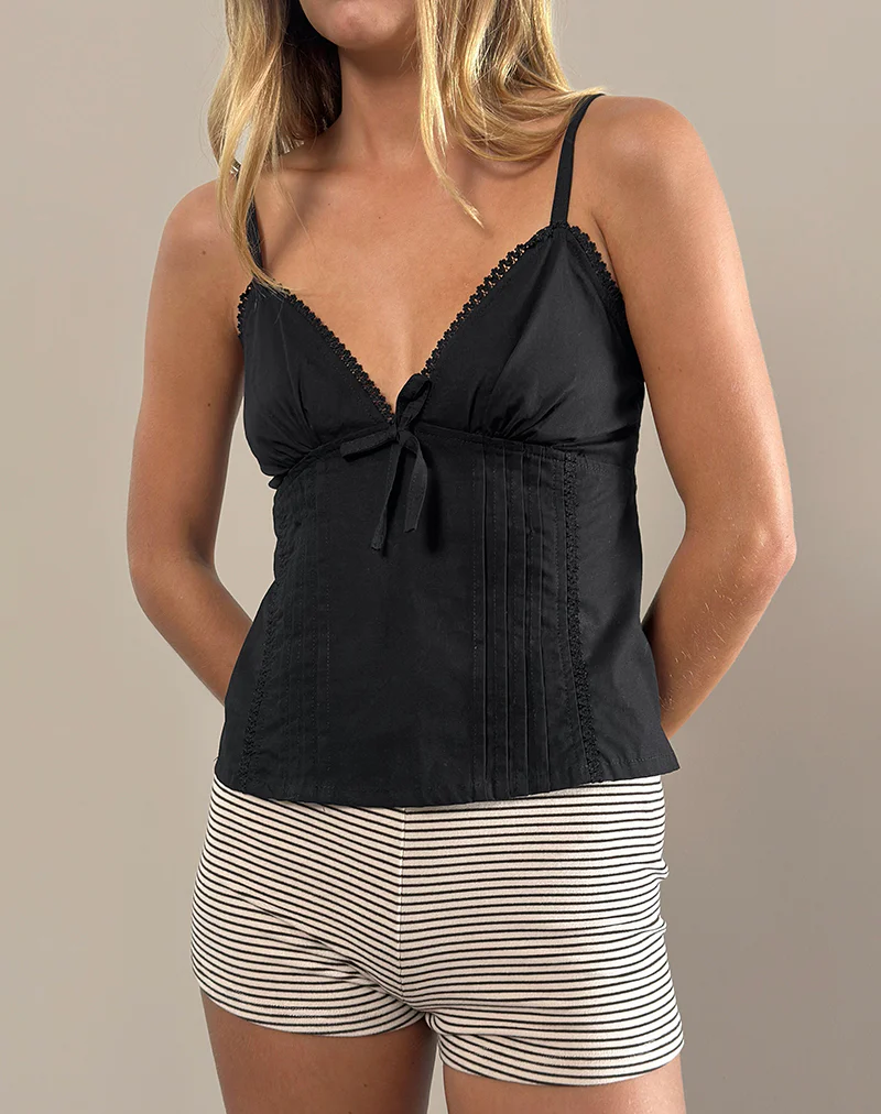 Jepuni Cami Top in Black Poplin - Image 2