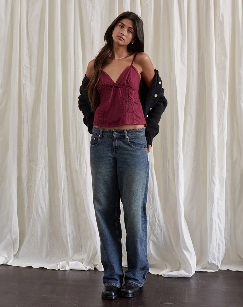 Jepuni Cami Top in Burgundy - Image 2