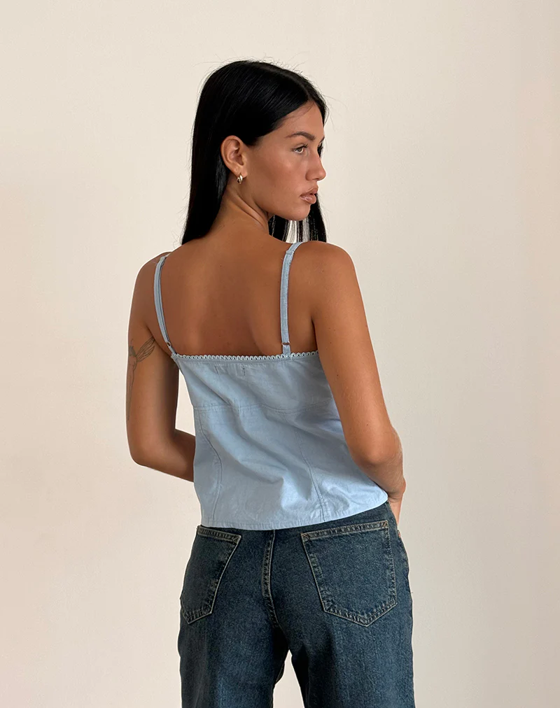Jepuni Cami Top in Nantucket Blue Poplin - Image 4