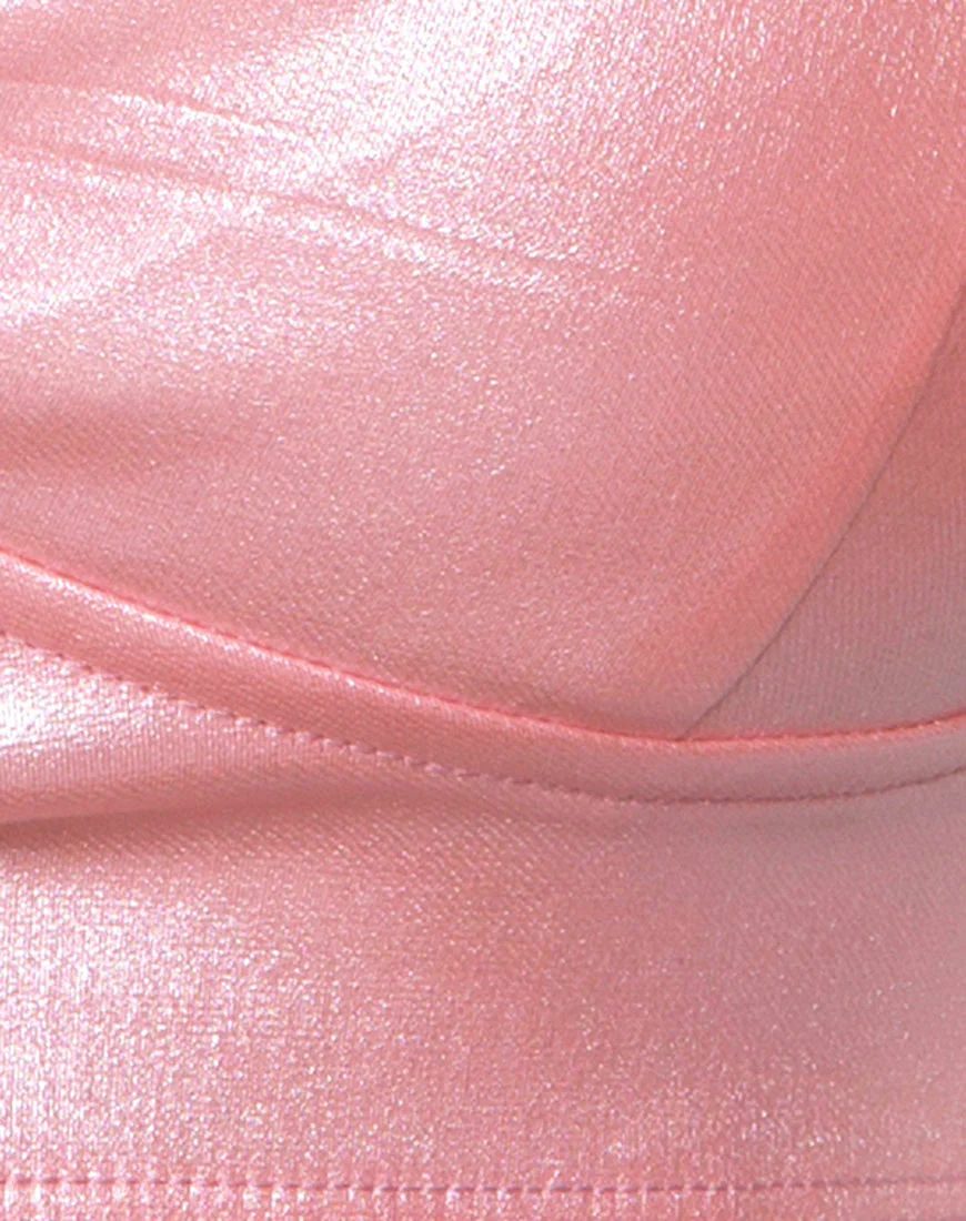 Jessie Bralet in Metallic Shimmer Baby Pink - Image 6