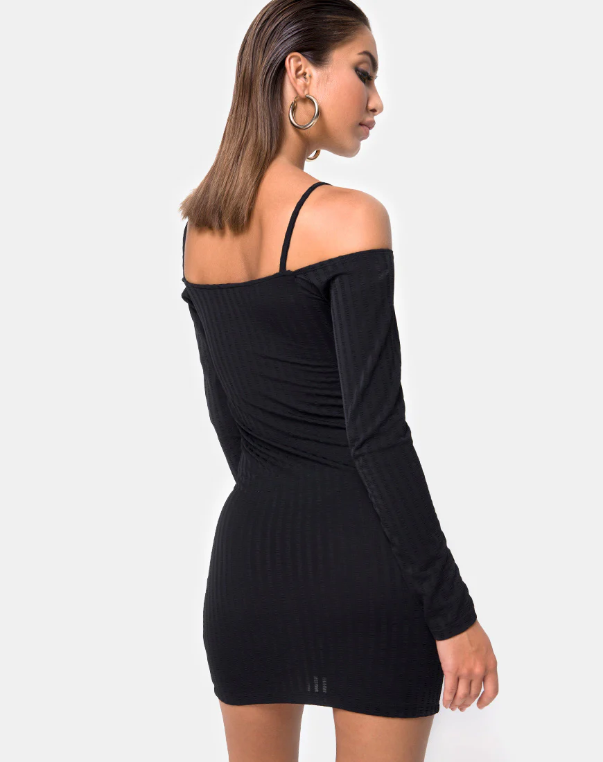 Jetty Bodycon Dress in Black - Image 2