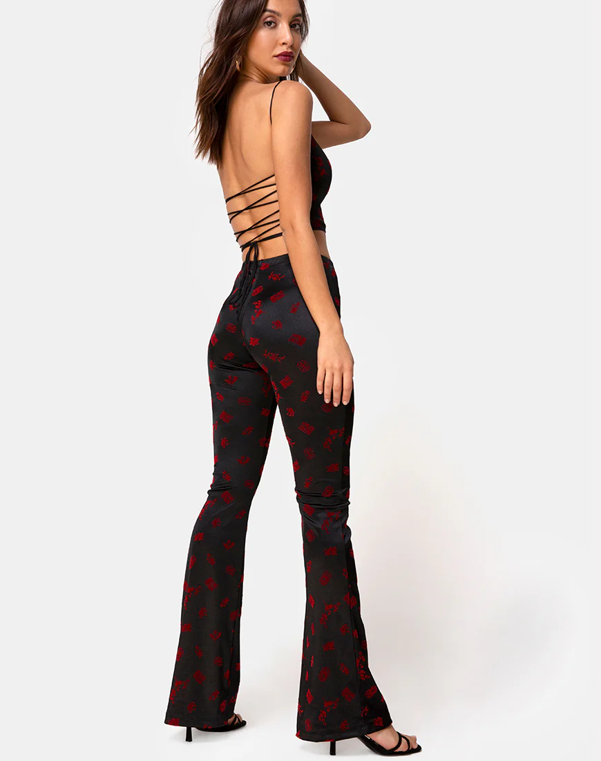 Jeva Flare Trouser in Japanesse Blossom - Image 2