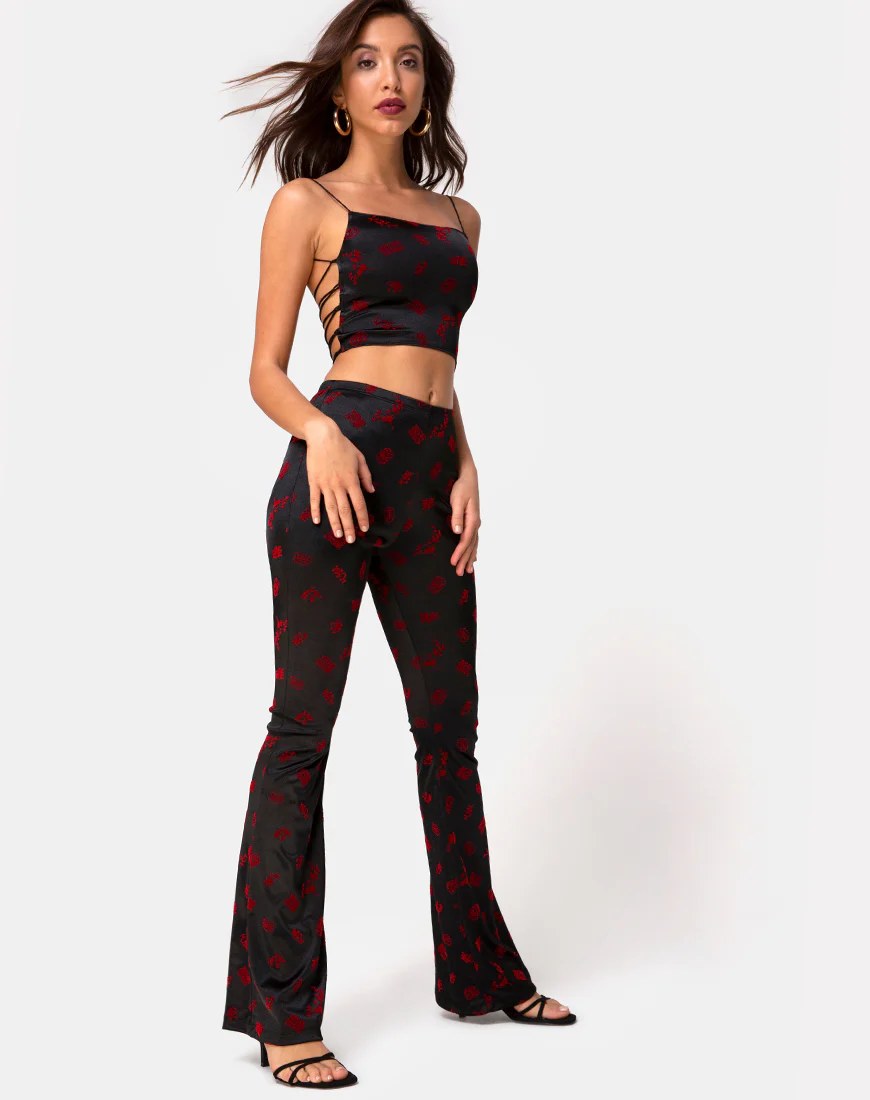 Jeva Flare Trouser in Japanesse Blossom - Image 3