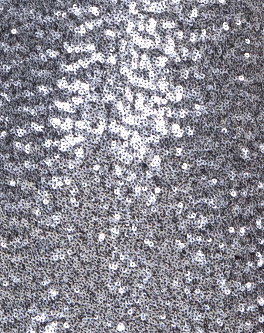 Jewel Mini Dress in Mini Cluster Sequin Silver - Image 5