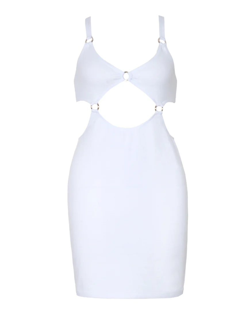 Jezabel Cut Out Dress in White - Image 5
