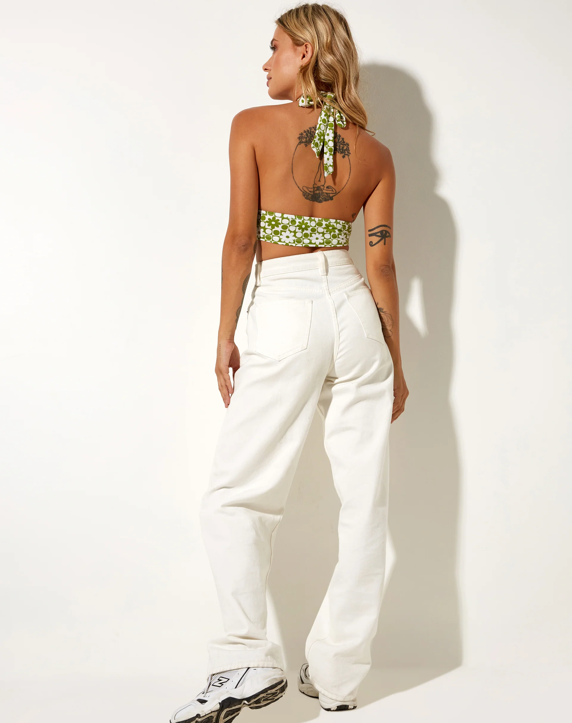 Jica Crop Top in Patchwork Daisy Green - Image 5