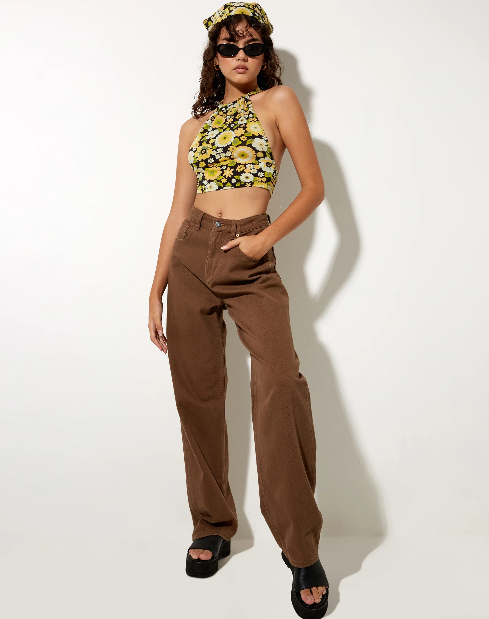 Jica Crop Top in Retro Floral - Image 4