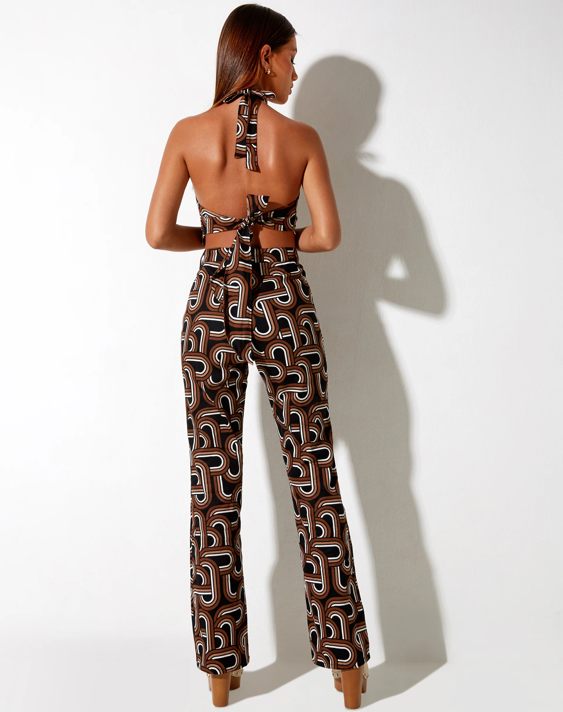 Jida Crop Top in Tonal Interlink Black - Image 4