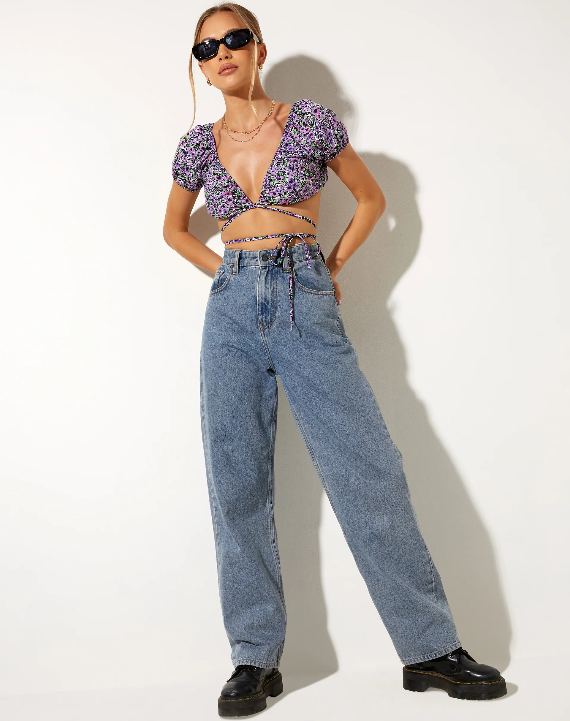 Jiena Crop Top in Lilac Blossom - Image 3