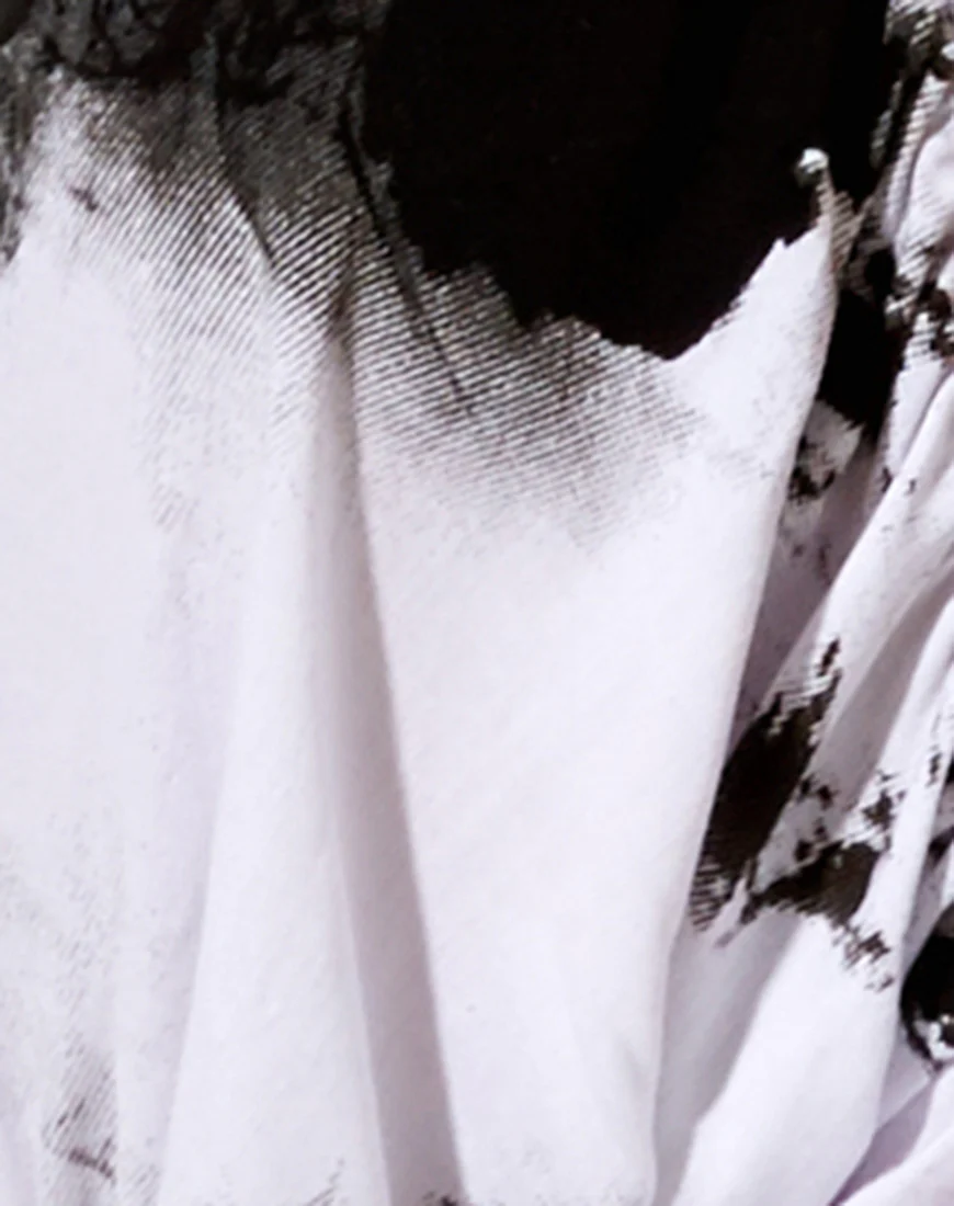 Jiha Crop Top in Mono Tie Dye Black and White - Image 5