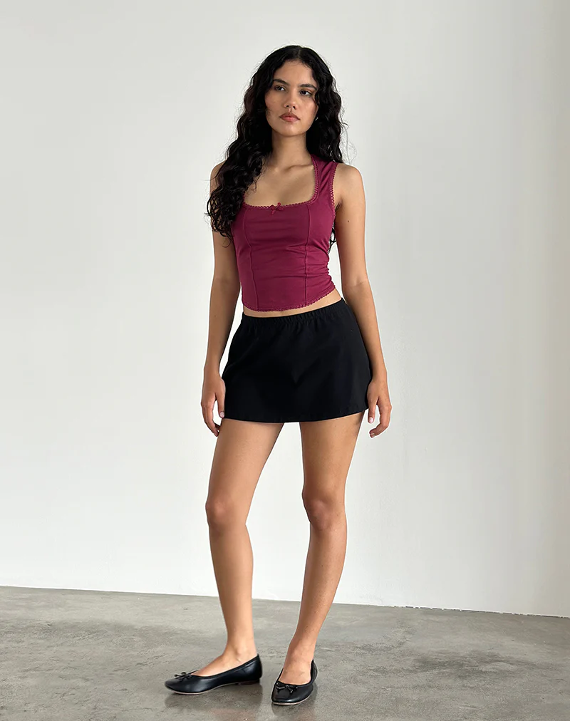 Jinisa Corset Top in Burgundy - Image 3