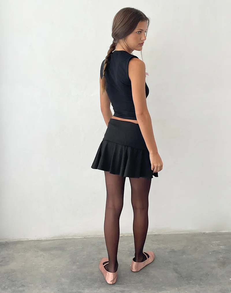 Jiniso Crop top in Black with Pink Bows - Image 6